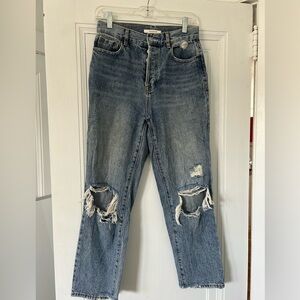 PacSun Distressed Boyfriend Jeans in Light Blue